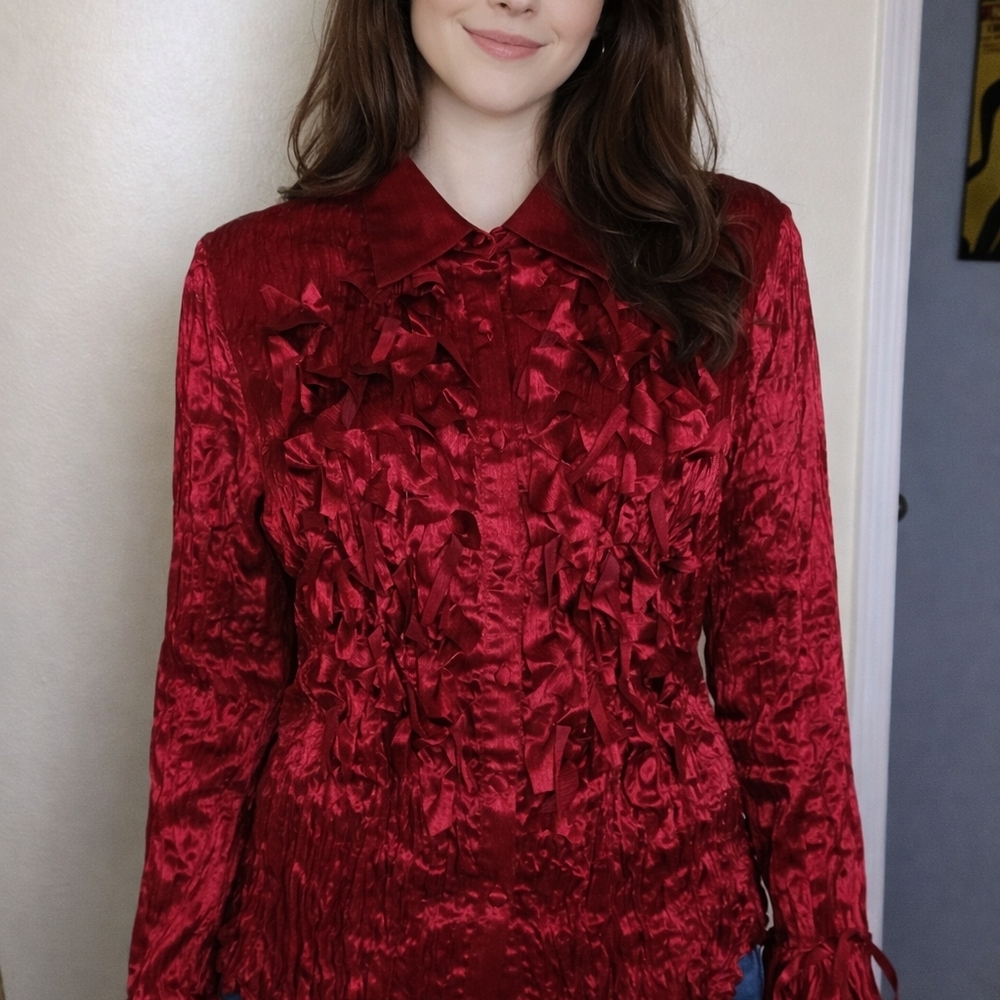 Chic Crimson Women's Blouse